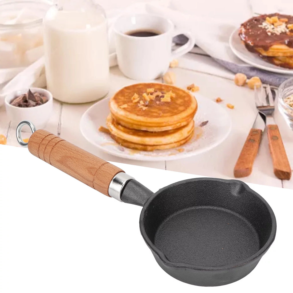 10CM Cast Iron Pan with Wood Handle F929001