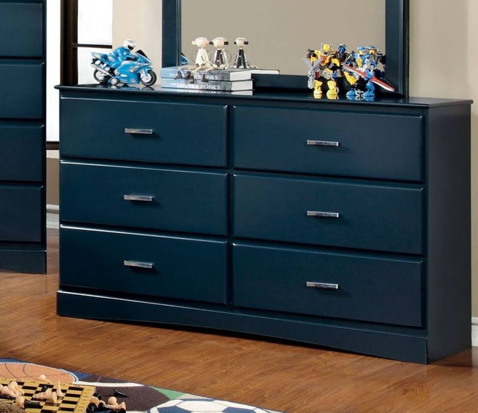 Blue Twin Over Twin Bunk Bed B5534