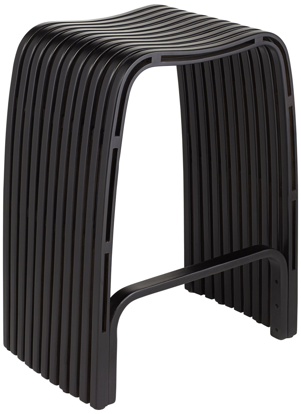Bamboo Bar Stool Black 24" High with Footrest Z2085