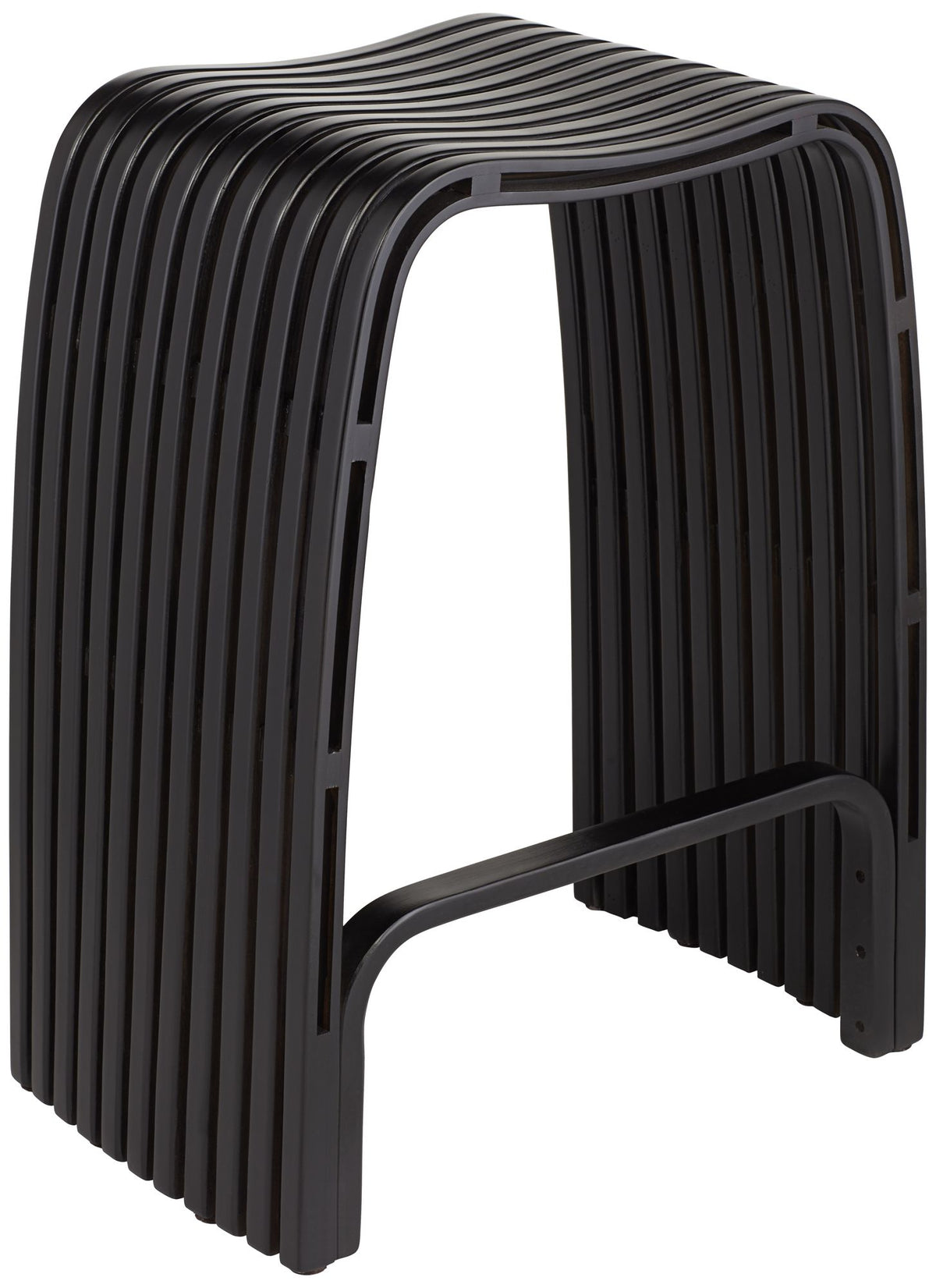 Bamboo Bar Stool Black 24" High with Footrest Z2085