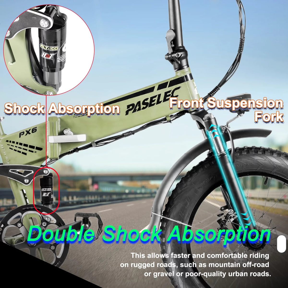 Folding Electric Mountain Bike 750W 20'' Aluminum Alloy 48V 12Ah 9 Speed O243