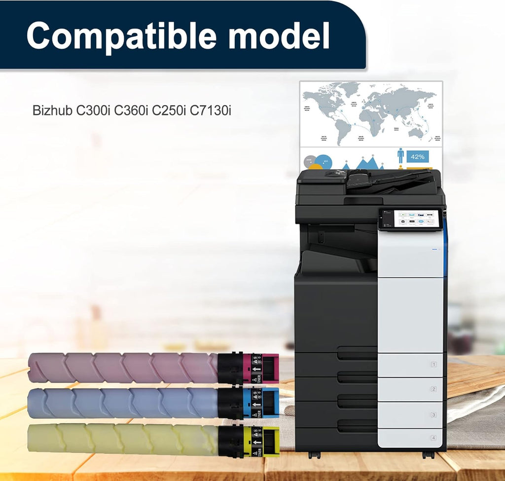 3 Pack TN328 Toner Cartridge for Bizhub C300i C360i C250i C7130i Printer G21135