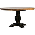 Oval Wood Dining Table with Leaf, Oak Top, Antique Black A646367