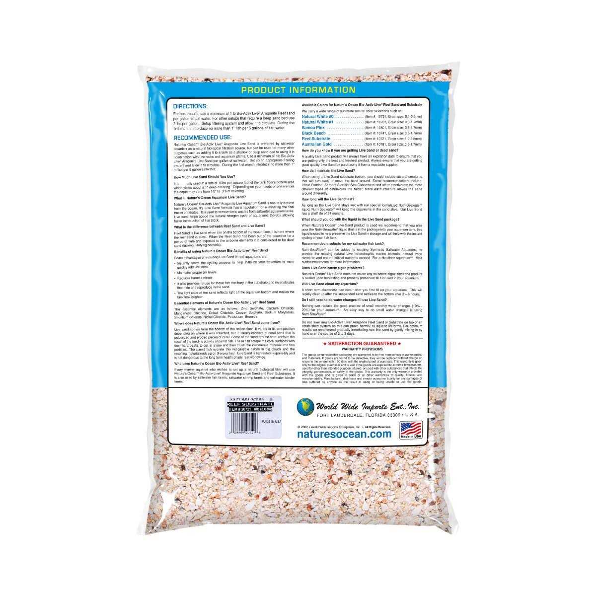 Live Aragonite Saltwater Aquarium Sand T543