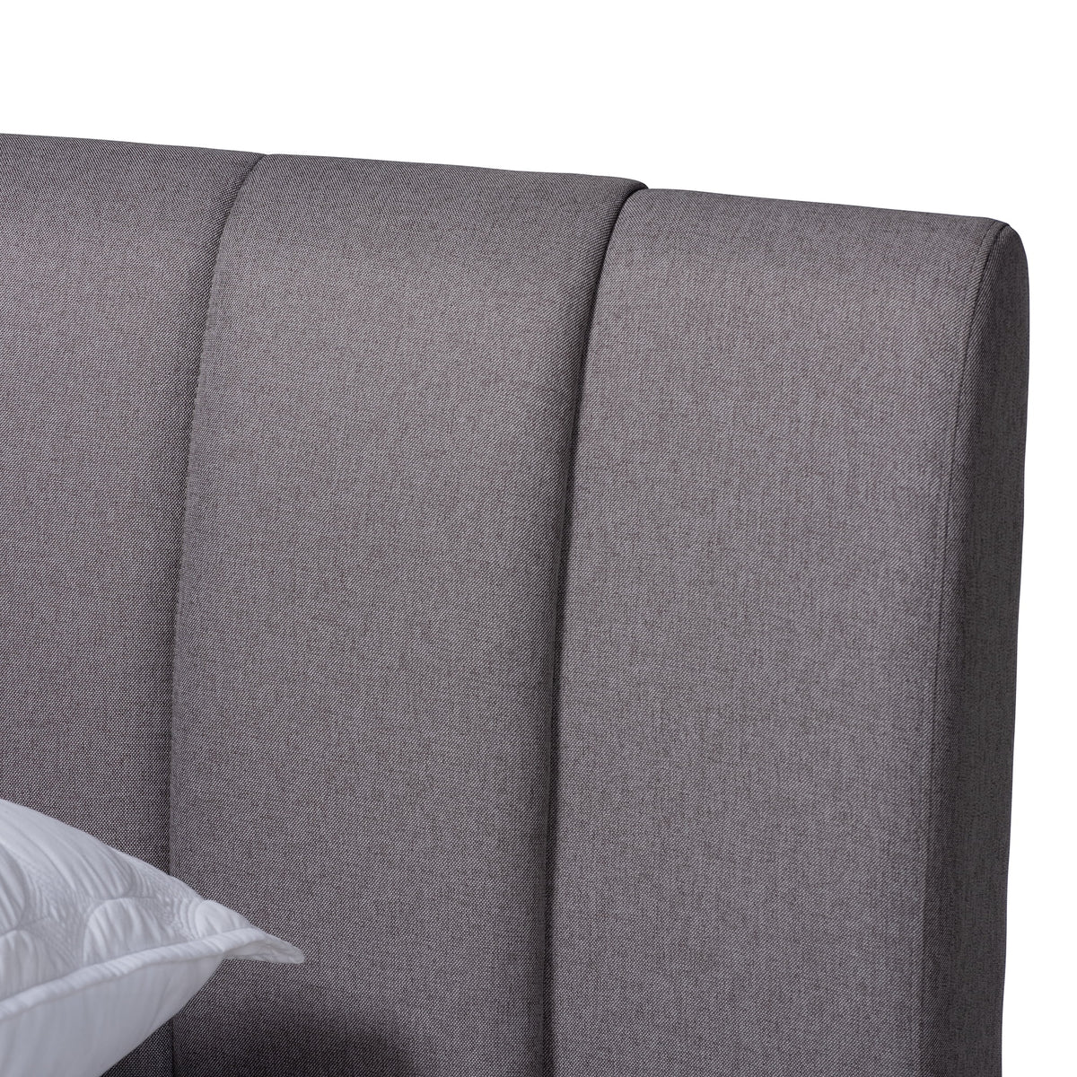 Grey Fabric Upholstered Queen Size Bed G1351