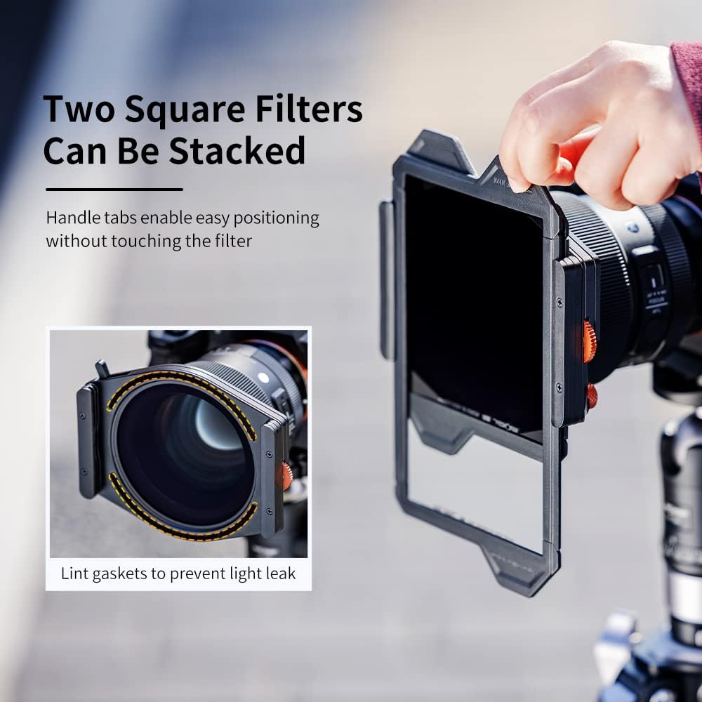 Square Filter Holder System Kit with 95mm Circular Polarizer, Square GND8 Filter, ND1000, and 4 Filter Adapter Rings S1725