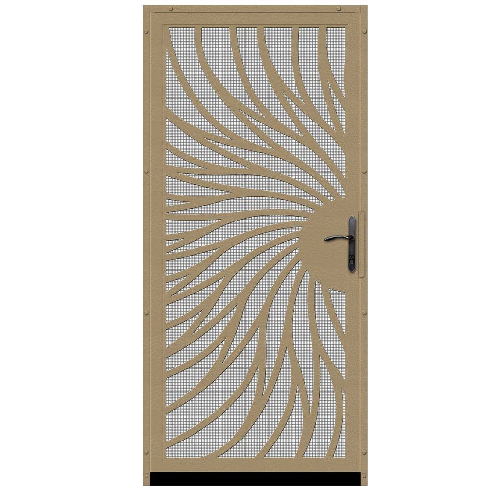 36 in. x 80 in. Tan Steel Security Door with Insect Screen V4823