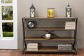 Brown Wood and Metal Console Table Q132