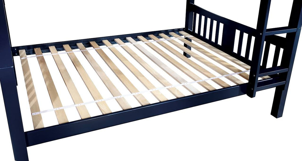 Blue Twin Over Twin Bunk Bed B5534