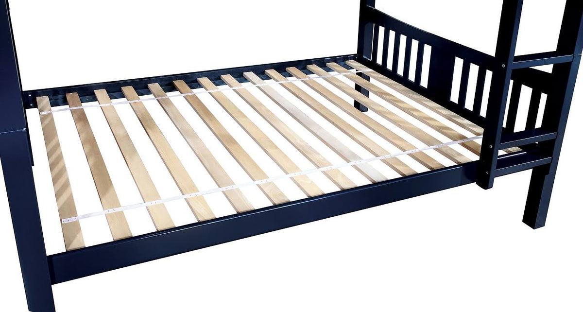 Blue Twin Over Twin Bunk Bed B5534