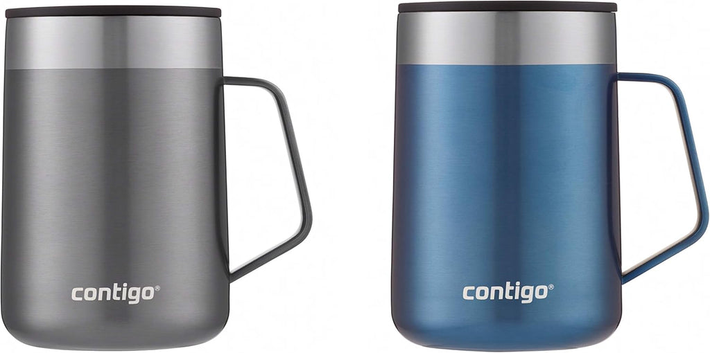 Stainless Steel Travel Mugs with Splash-Proof Lids J414364