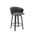 Black Faux Leather Swivel Counter Stool Chair U275275