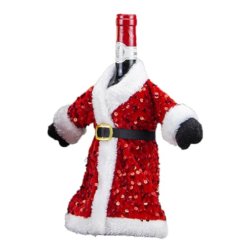 Christmas Red Sequin Wine Bottle Cover A289570