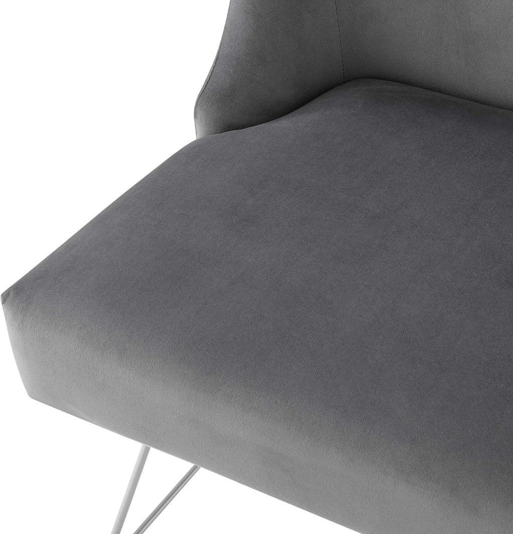 Grey Velvet Vanity Stool C346