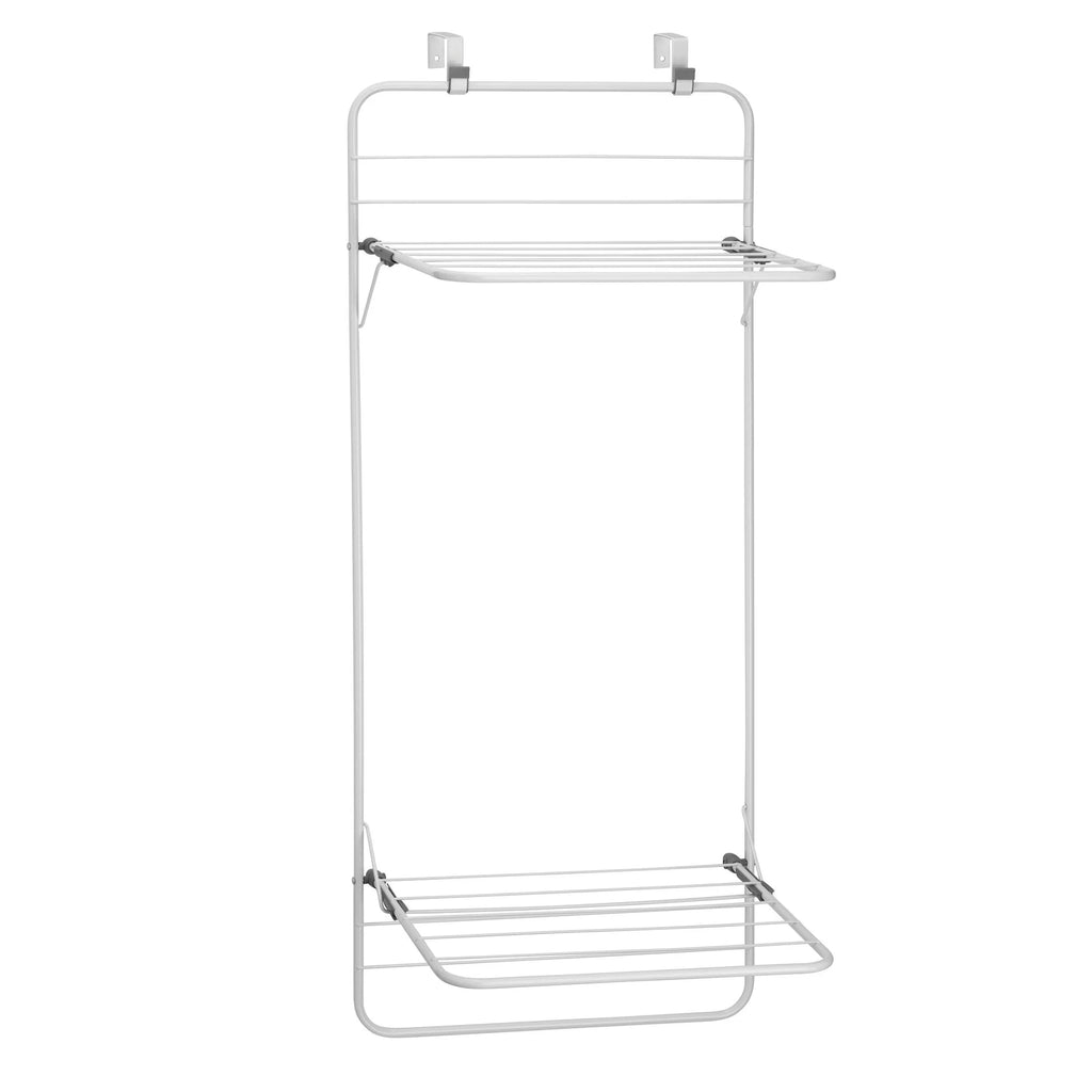 White/Gray Steel Over the Door Laundry Drying Rack T220
