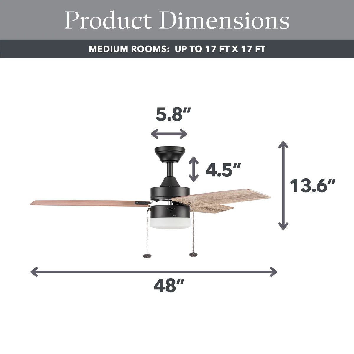 Bronze Indoor Ceiling Fan with Light I8215