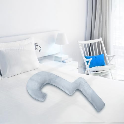 68 Inches Memory Foam Body Pillow with Cover - Middle Grey M15506