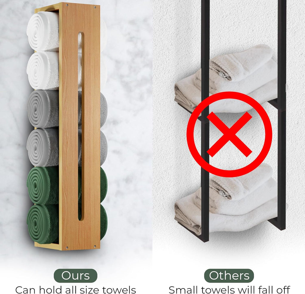 Bamboo Wall Mounted Towel Rack C7946