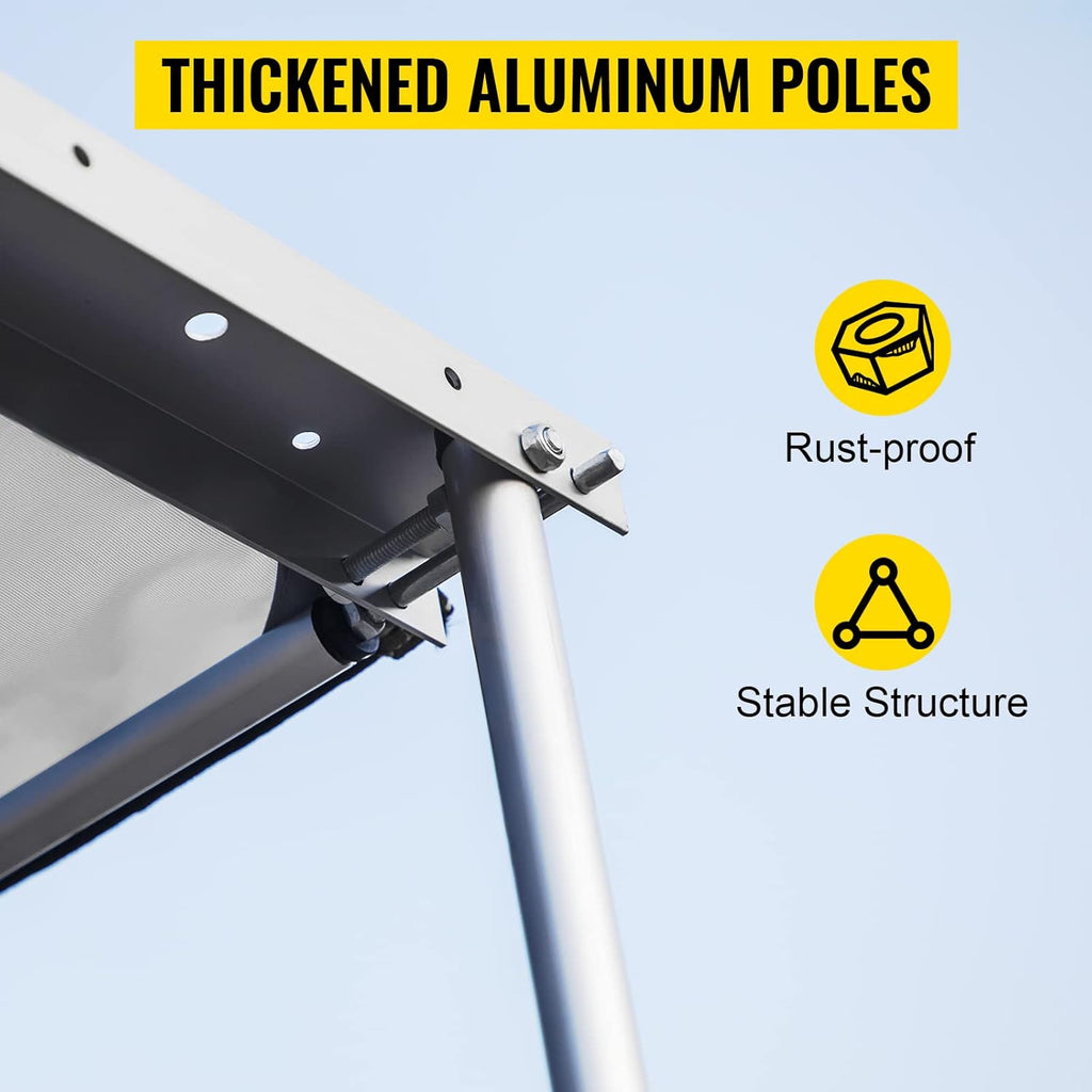 Grey 6'x6' Retractable Vehicle Awning with Carry Bag Q65301