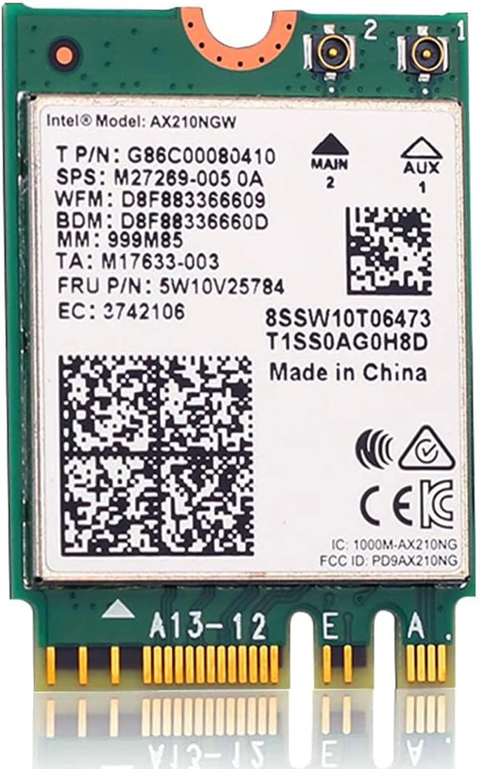 WiFi 6E Card AX210 Bluetooth 5.2 Tri-Band 5400Mbps Wireless Module for Laptop Z8652