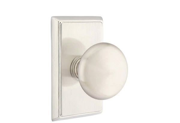 Polished Nickel Passage Set with Rectangular Rosette W110