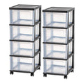 Black 4-Drawer Narrow Cart, 2 Pack I583