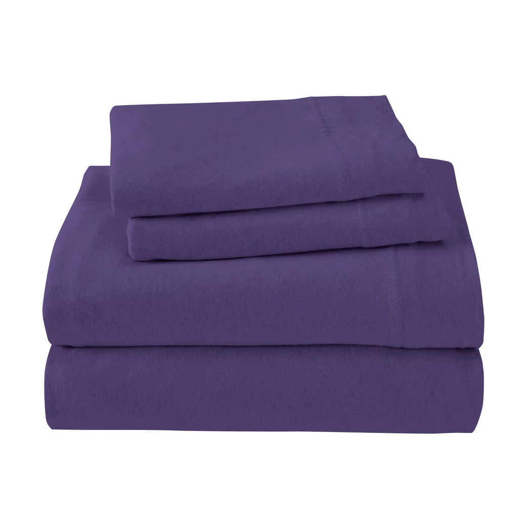 4-Piece Cotton Blend Jersey Knit Sheet Set F961