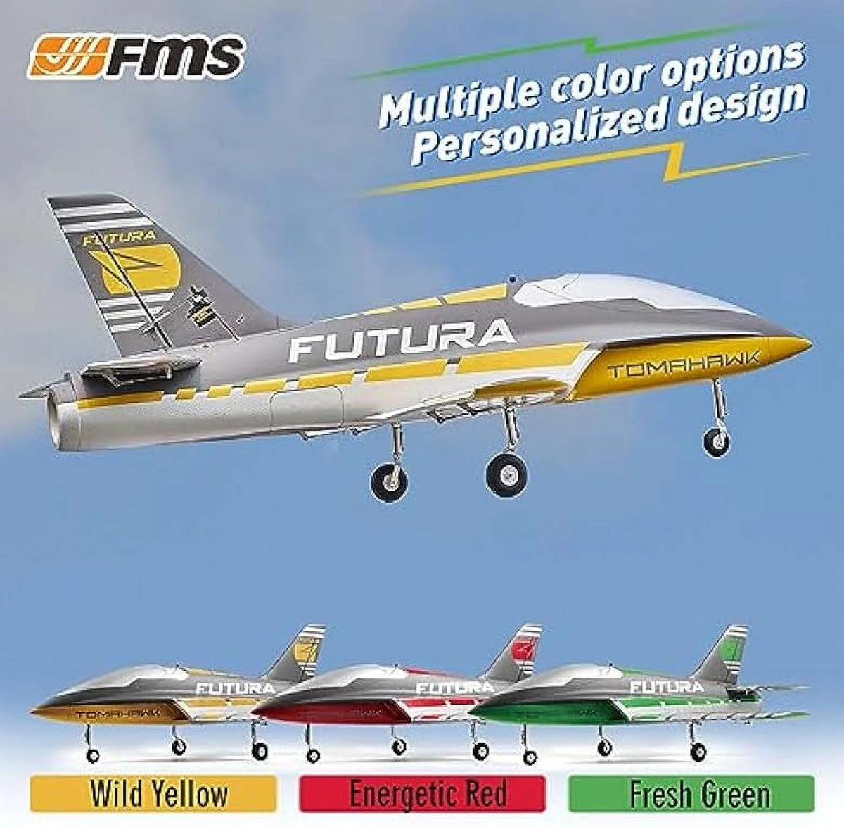 Yellow 64MM EDF 6 Channel RC Sport Jet X180956