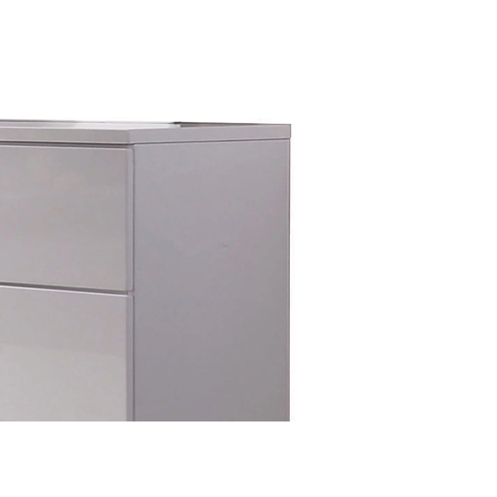 White High Gloss Finish Wood and Metal 6 Drawer Dresser Q49632