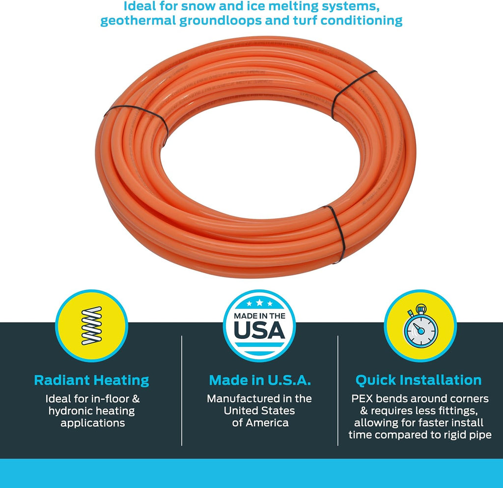 Orange PEX Pipe Oxygen Barrier Water Tubing C4513
