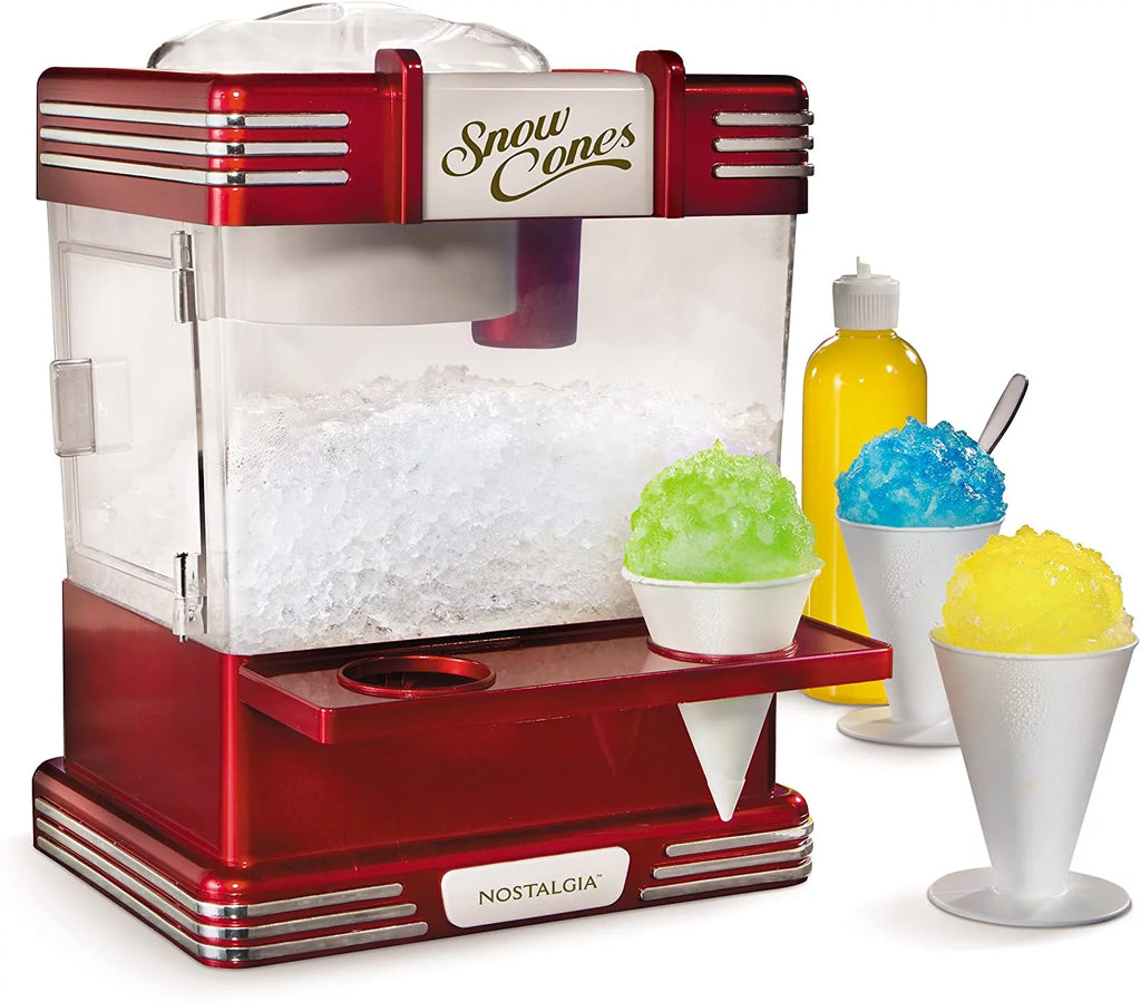 Retro Snow Cone Maker with 2 Reusable Cups & Ice Scoop F7758