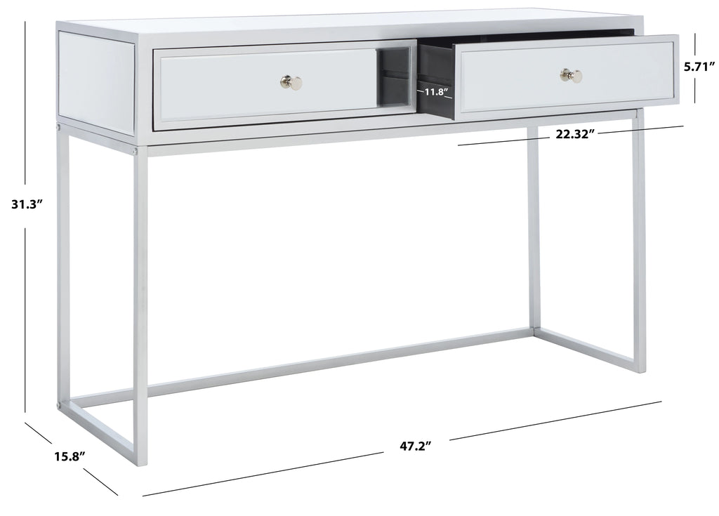 2 Drawer Mirrored Desk E793627