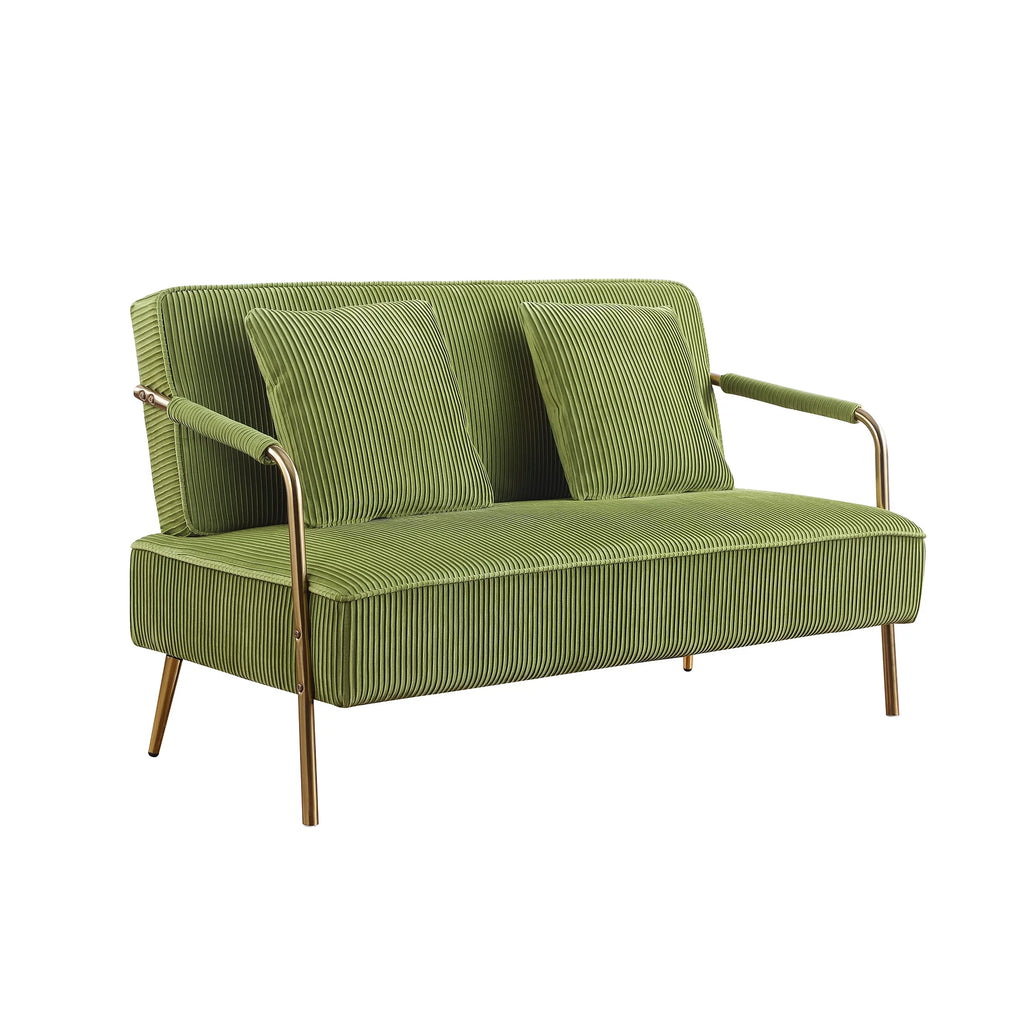 Olive Green Velvet Upholstered Loveseat P629