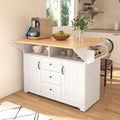 55.7'' Rolling Kitchen Island with 2 Drop Leaves and 3 Drawers K6422