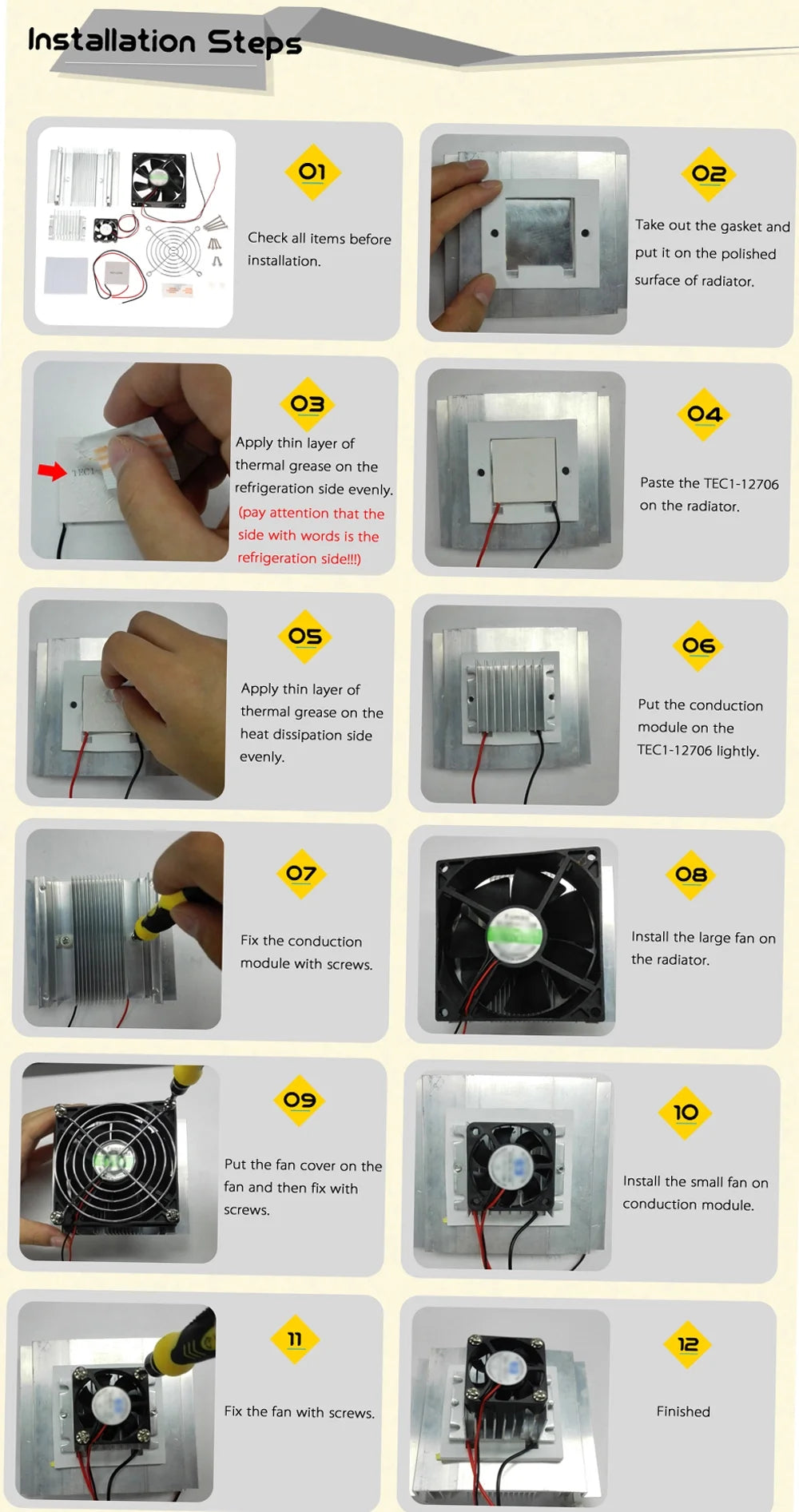 DIY Peltier Cooler Conduction Kit with Fan V690367