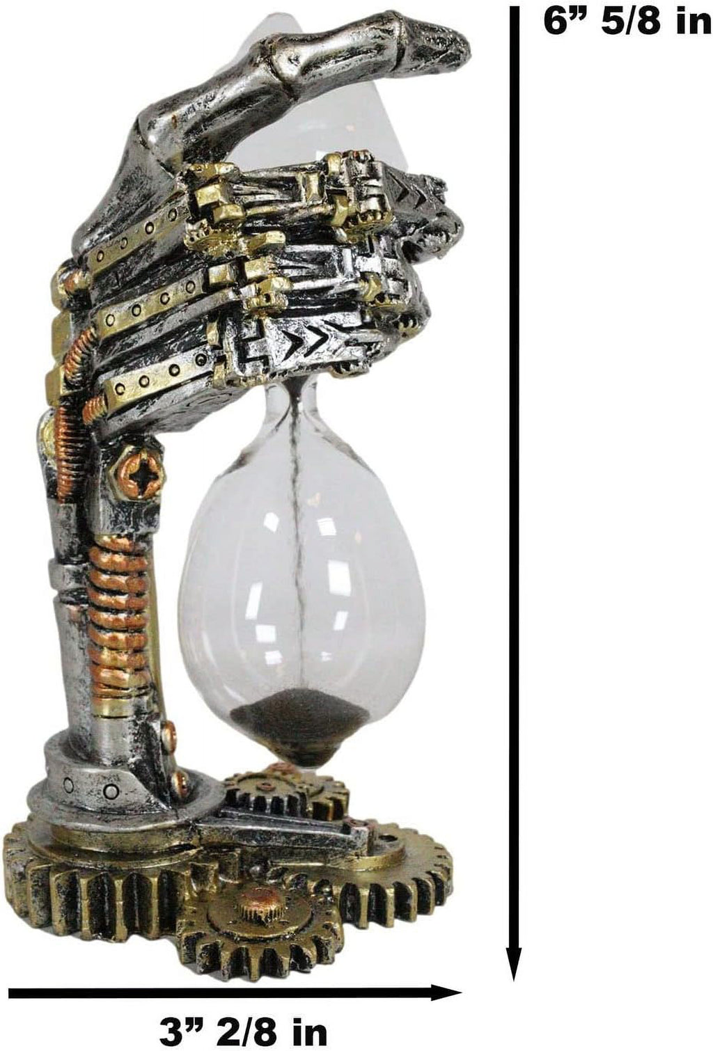 Steampunk Sand Timer with Black Sands Figurine Accent Decor Z7720