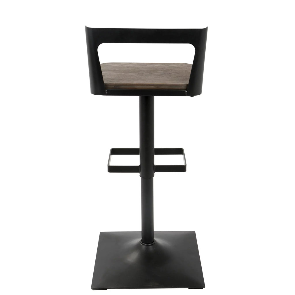 Adjustable Barstool in Black and Espresso B653