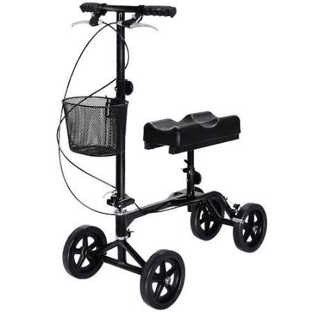 Black Steerable Foldable Knee Walker Scooter J604
