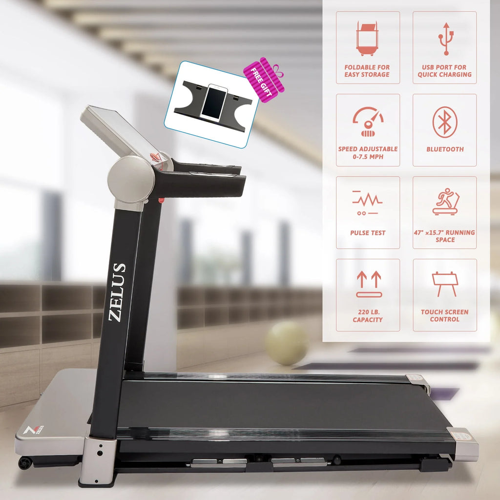 3HP Folding Treadmill with Bluetooth Speaker J688
