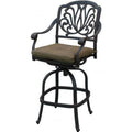 Bronze Cast Aluminum Swivel Patio Bar Stool J107338