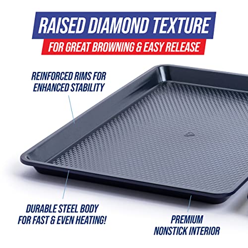 Blue Diamond 2 Piece Nonstick Cookie Sheet Baking Pan Set U1238