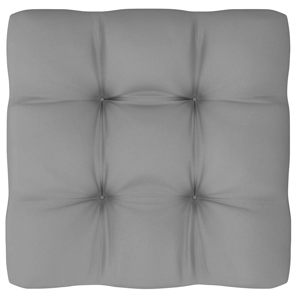 6 Piece Gray Cushioned Corner Sofa and 2 Middle Sofas with 2 Footstool Pinewood Sectional Outdoor Furniture Set K1903