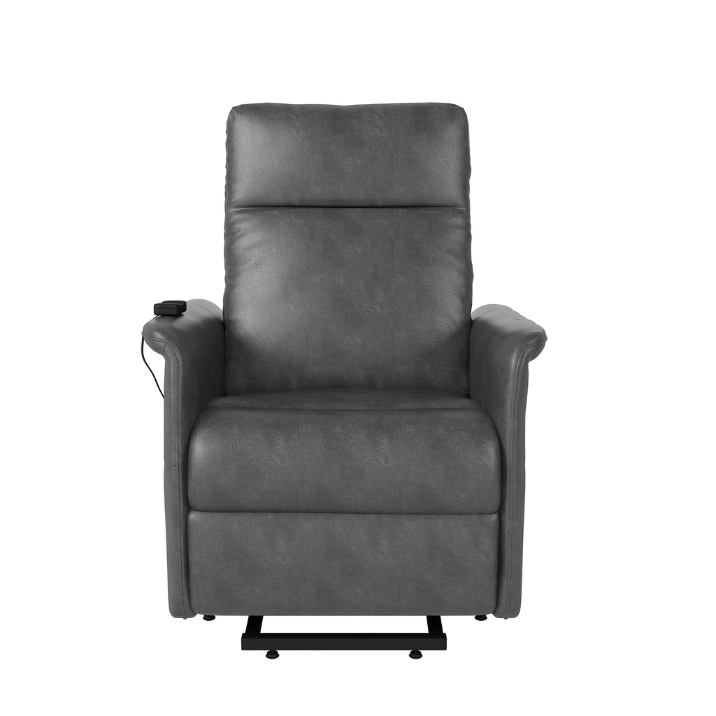 Gray Faux Leather Power Recline and Lift Chair Z8929