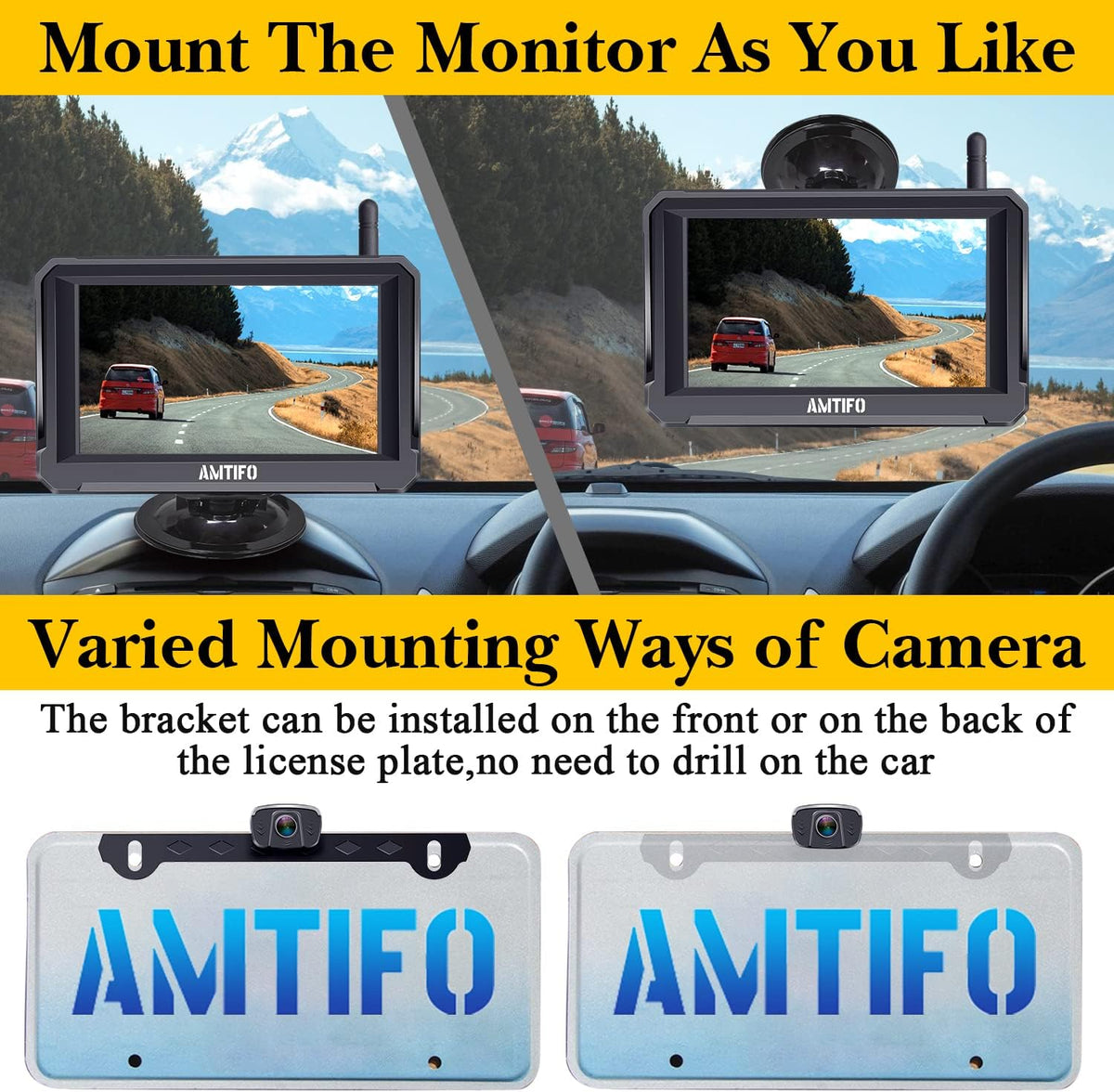 Wireless Backup Camera 5 Inch Monitor Rear View System Y948
