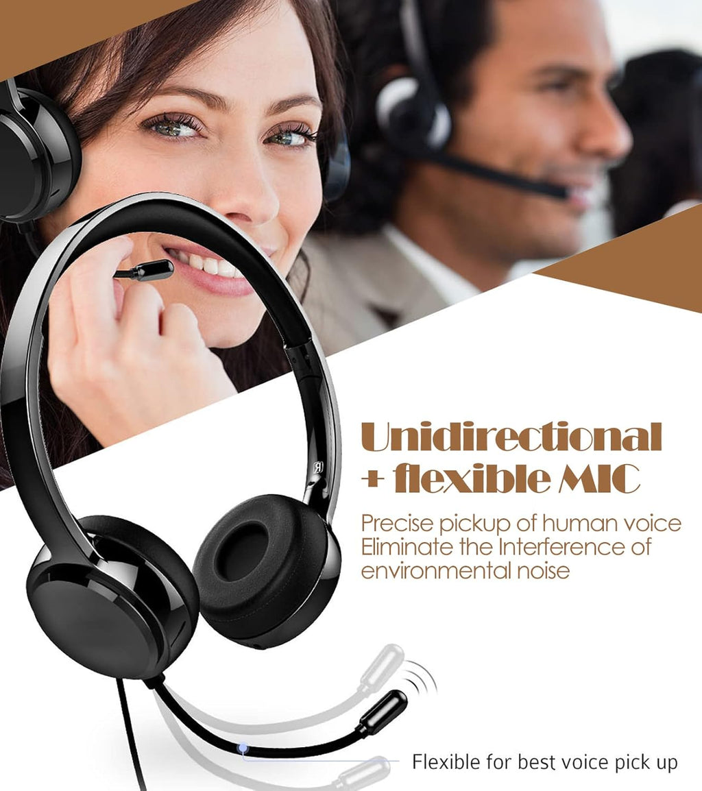 USB Headset with Mic, Noise-Cancelling, Wired V9452