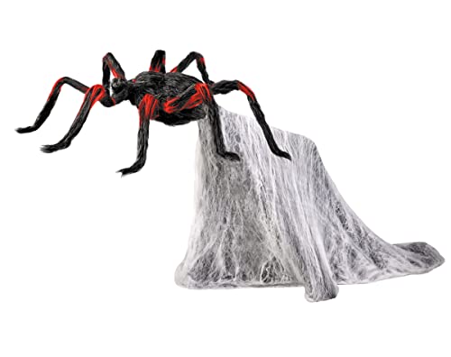 LED Red and Black Jumping Spider Animatronic 21 Inches U853059