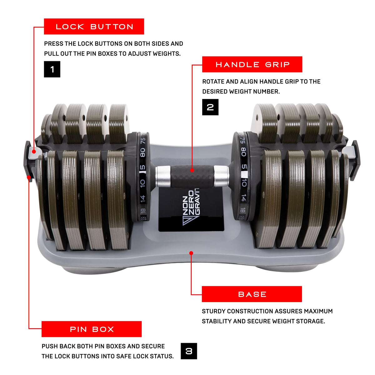 80lbs Adjustable Dumbbell Weight Set I4454