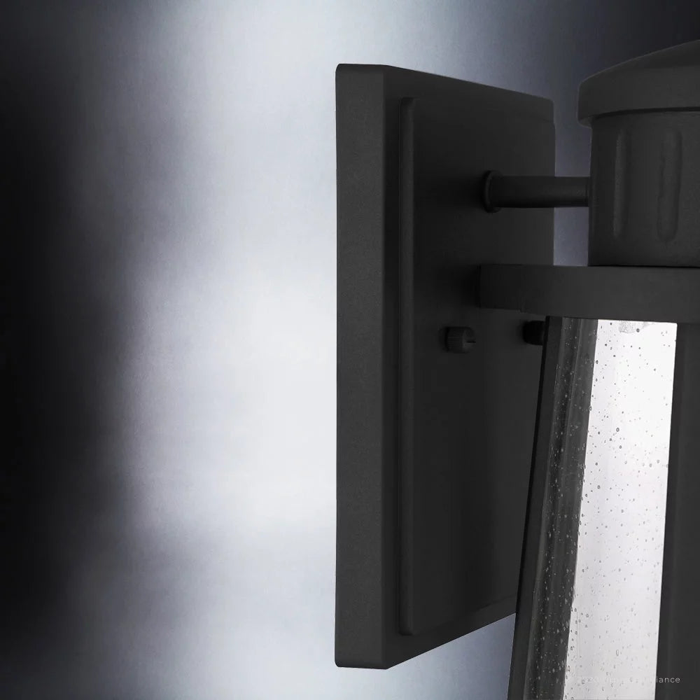 Natural Black Outdoor Wall Sconce with Clear Seeded Glass R6362