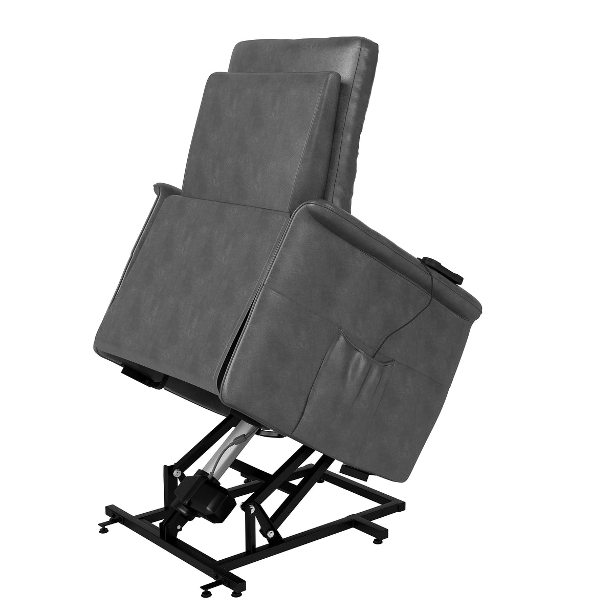 Gray Faux Leather Power Recline and Lift Chair Z8929