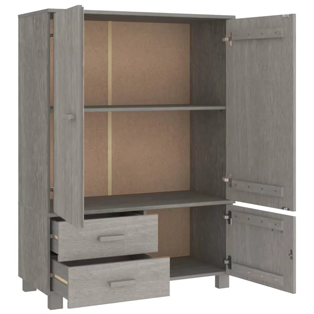 Light Gray Solid Wood Pine Wardrobe M138